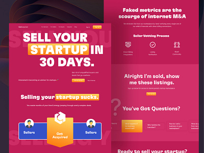 GetAcquired Website Redesign | Startup Acquisition Marketplace