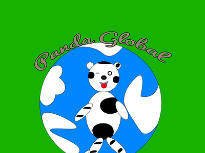 Panda Global design illustration logo