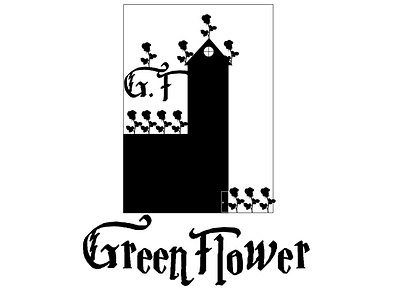 GreenFlower, city logo black logo