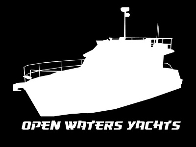 Boat Logo, Open Waters Yachts white logo