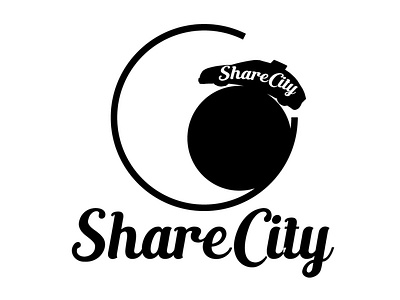 Rideshare Car Service, ShareCity black logo