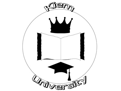 College/University, Kiem University black and white logo