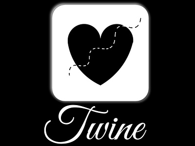 Dating App, Twine black app icon logo