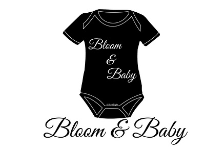 Baby Apparel Brand, Bloom & Baby black branding logo