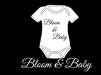 Baby Apparel Brand, Bloom & Baby white branding logo