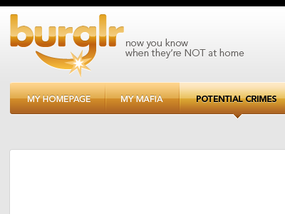 burglr 2.0 cliché gold humor personal project web design