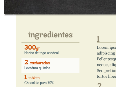 Ingredients cooking ingredients list orange recipe typography