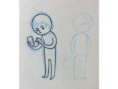 sketch blue pencil character illustrator sketch