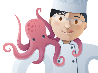 From sketch to illustration cooker illustration illustrator octopus process vector