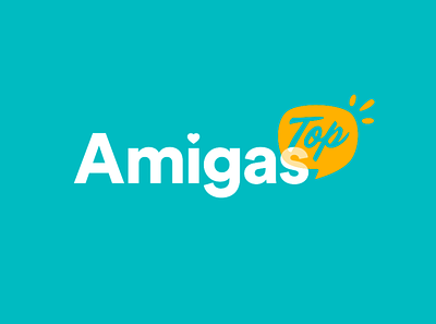 Amigas.Top brand cute feminine illustrator logo turquoise