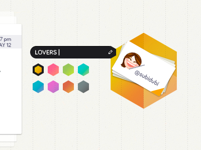 Options editing cards choose color colorful edit hexagon ipad touch yellow