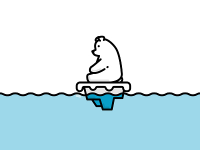 Polar Bear alone climate change iceberg icon illustration north pole outline polar bear snow