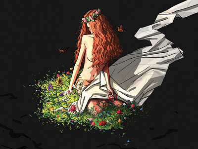 Persephone 2d cover digitalpaint illustration