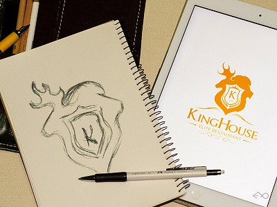 Kinghouse Logo animal creative deer design king letter k lion logo vector