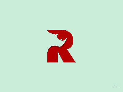 Rhino animal creative design letter r logo rhino vector