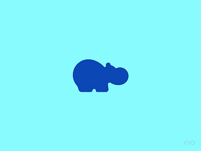 Hippo animal circle creative design hippo logo vector