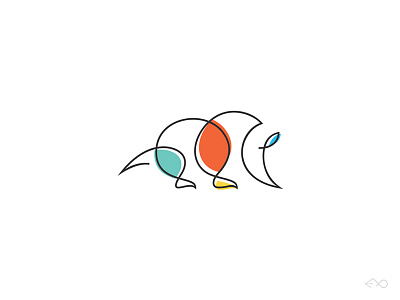 Armadillo animal armadillo creative design line logo vector