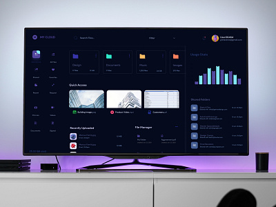 Mockup for S_cloud dashbaord dashboard design mockup tv ui