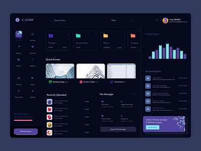 Dashboard design for s-cloud