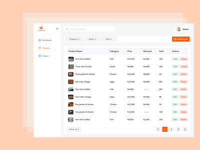 E - commerce admin dashboard