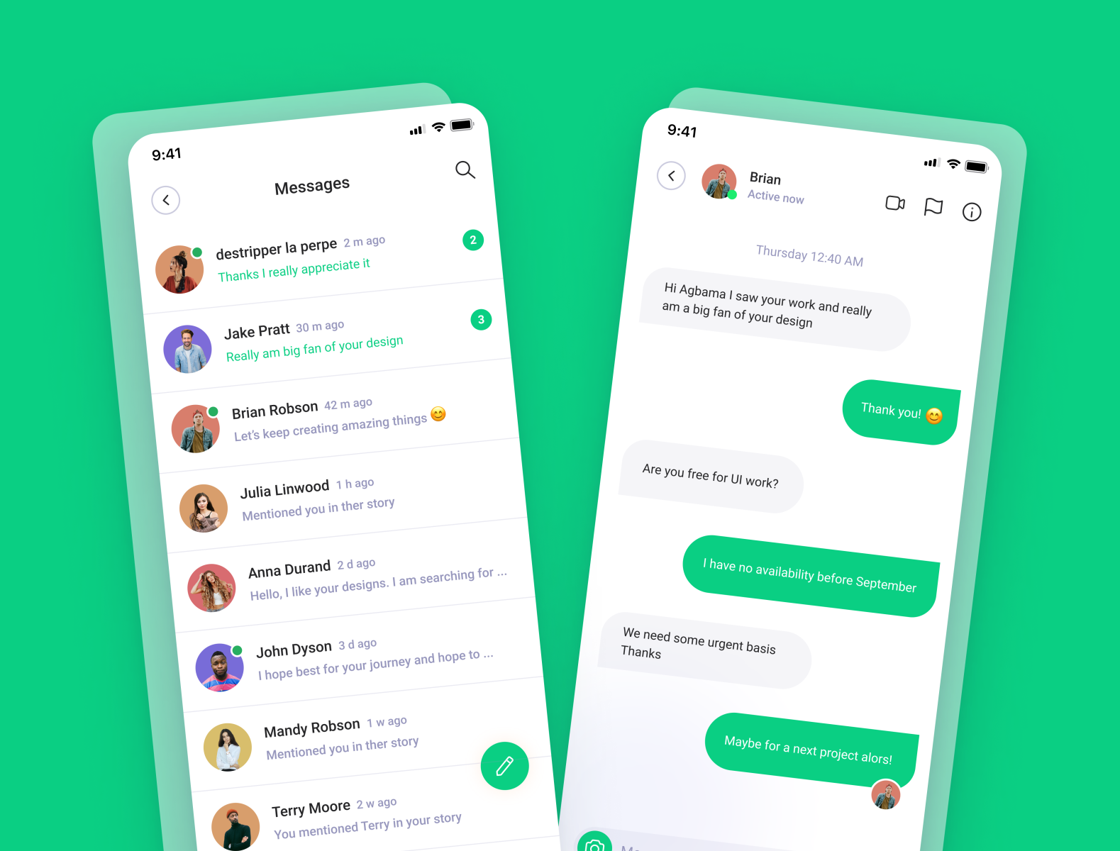 chat app design by Agbama Akem on Dribbble