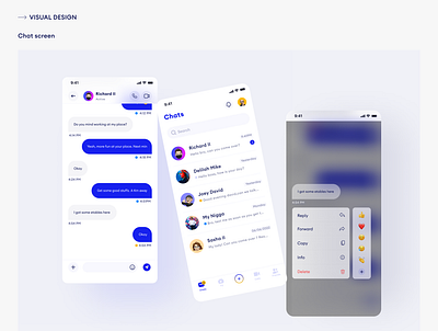 Chat screens for MSG App chat app figma screen ui design