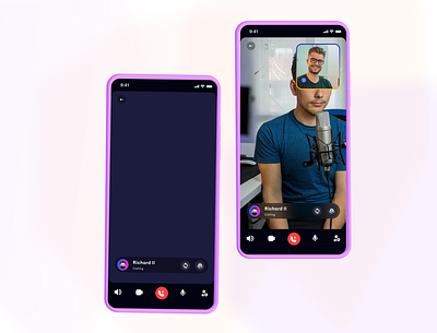 Voice and Video call screen app figma ui design