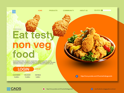 Food web landing page advertisement advertising banner branding graphic design landing page ui design web design web landing page website design