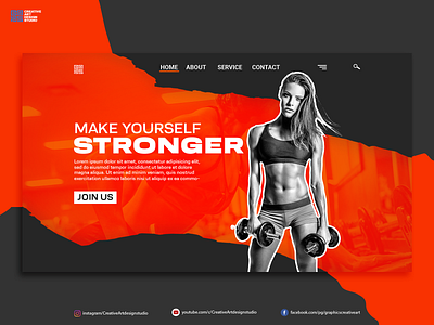 Fitness web hero section advertising banner banner design branding fitness web design graphic design hero section ui ui design web design web hero section