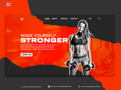 Fitness web hero section