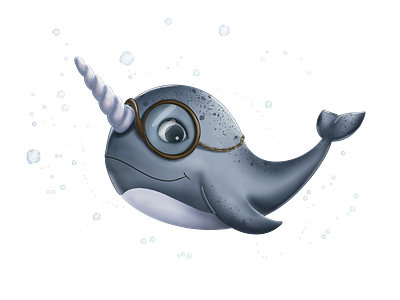 Near-sighted Narwhal book illustrations character design childrens book illustrations illustration narwahl