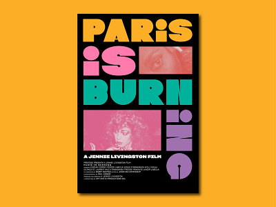 Paris Is Burning Poster creative design film graphic design lgbt movie movie poster pop culture poster poster design queer queer art redesign retro typography vintage