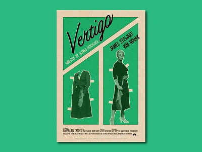 Vertigo Poster 50s alfred hitchcock creative design film graphic design movie movie poster pop culture poster poster design redesign retro typography vintage