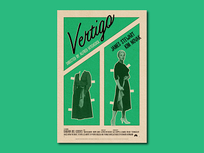 Vertigo Poster 50s alfred hitchcock creative design film graphic design movie movie poster pop culture poster poster design redesign retro typography vintage