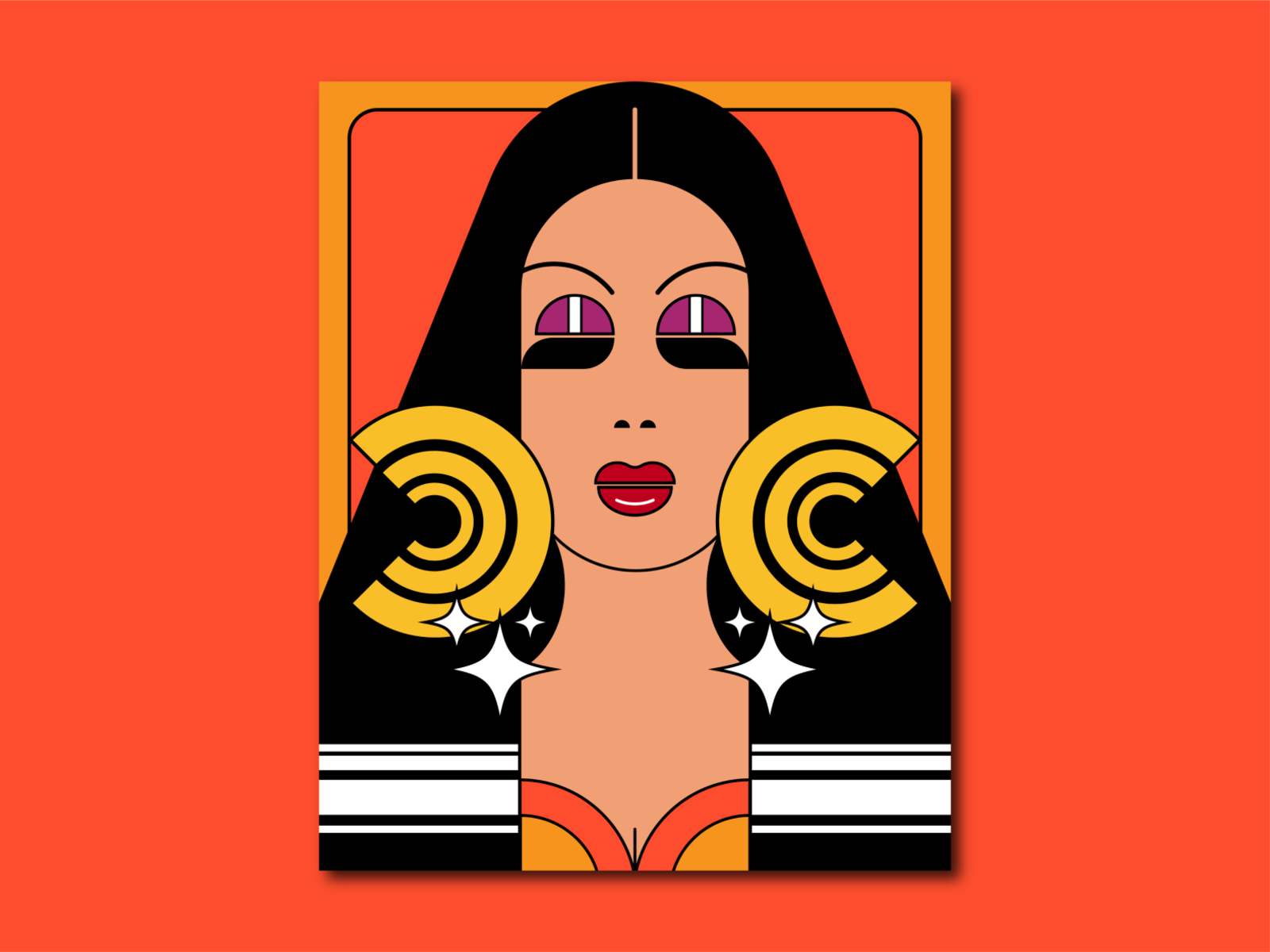 Cher 70s art celebrity cher creative disco drawing illustration illustrator minimalism music pop culture portrait retro vector vintage