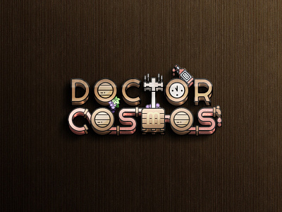 Concept logo for wine shop «Doctor Cosmos»