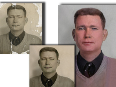 Restore, repair, colorize, damaged old photos with resizing