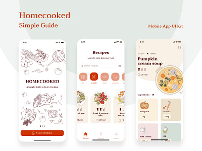 Homecooked Guide app app design illustration ui ux