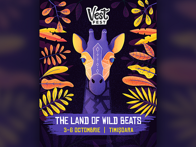 Vest Fest 2019 Key Visual beats giraffe illustration key visual kv music festival nature poster wild