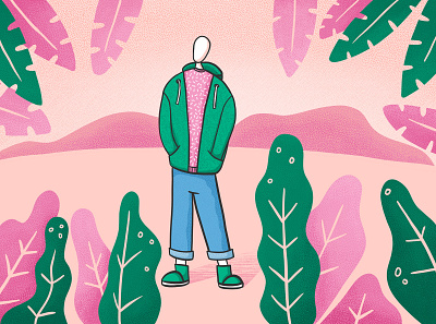 Cool dude cool dude dude green guy hoodie illustration illustration art nature pink procreate