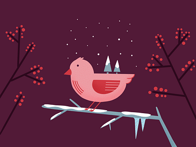 Merry Christmas! animation bird christmas happy holidays holiday illustration illustration art merry christmas procreate snow snowy xmas