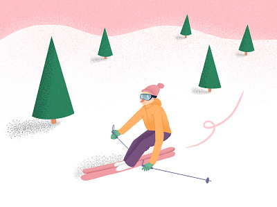 The skier illustration illustration art procreate skier skiing snow winter winter sports