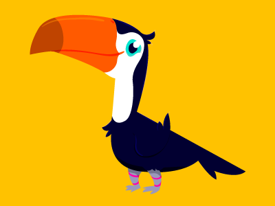 Toucan bird character illustration illustrator toucan vector