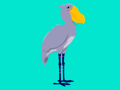 Shoebill bird character illustration illustrator shoebill vector