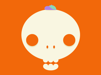 Day 12- Skull with hat 31daysofskulls halloween orange skull vector