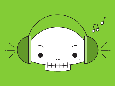 Day 22 Skull 31daysofskulls headphones music skull vector