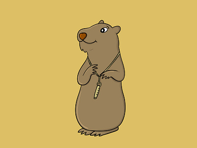 Marmot and His Whistle brown drawing illustration marmot vector whistle