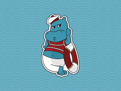 Kinder Surprise's Sailor Hippo childhood hippo hippopotamus kinder marine sail sailor surprise toy