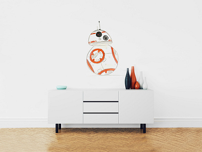 BB-8 Mural Work bb8 house mural paint room star wars wall wall painting