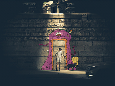 Monster And The Dog Mural